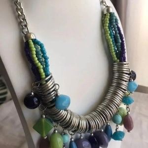 Modern Boho, tribal statement necklace, vintage looking